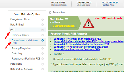 halaman permohonan melakukan PKB