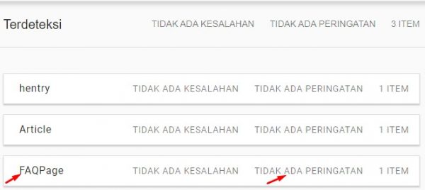 Tampilan Structured Data Test Google