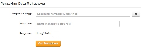 Kolom Pencarian Data Mahasiswa