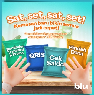 Aplikasi blu bebas biaya transfer ke Bank lain